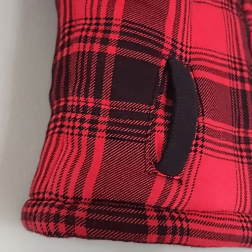 New Wonderkids 12M Red/Black Plaid Knit/Fleece Hooded Vest Jacket